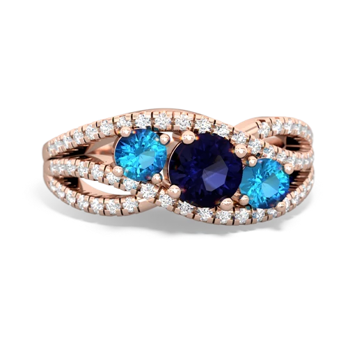 sapphire-london topaz three stone pave ring