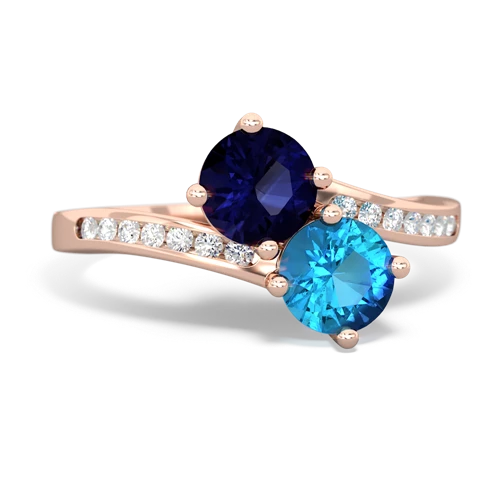 sapphire-london topaz two stone channel ring