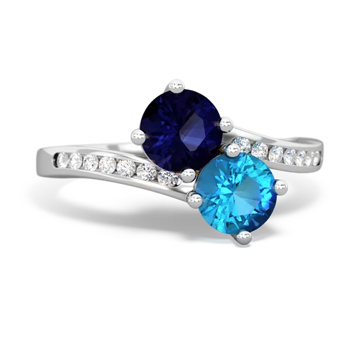 sapphire-london topaz two stone channel ring