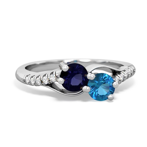 sapphire-london topaz two stone infinity ring