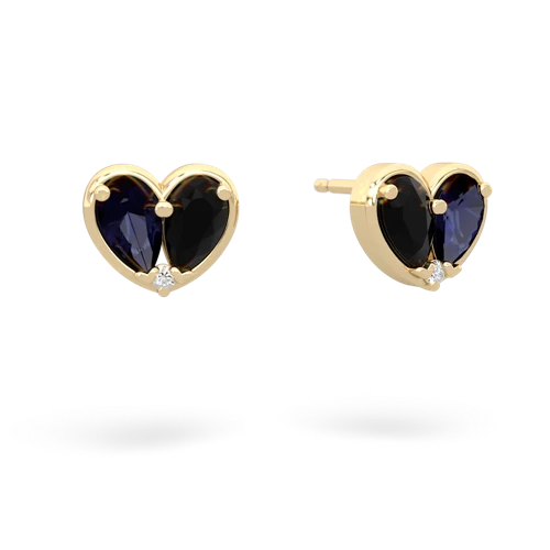 sapphire-onyx one heart earrings