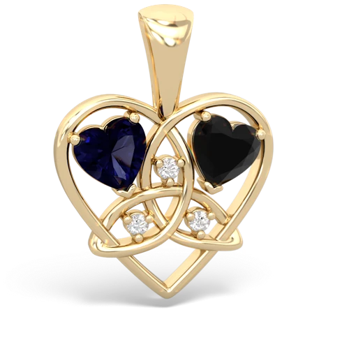 sapphire-onyx celtic heart pendant