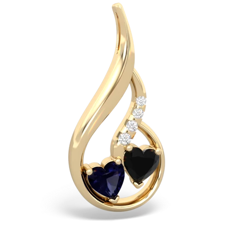 sapphire-onyx keepsake swirl pendant