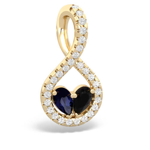 sapphire-onyx pave twist pendant