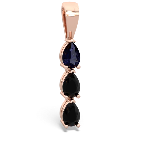 Sapphire Genuine Sapphire with Genuine Black Onyx and Genuine Pink Tourmaline Three Stone pendant Pendant
