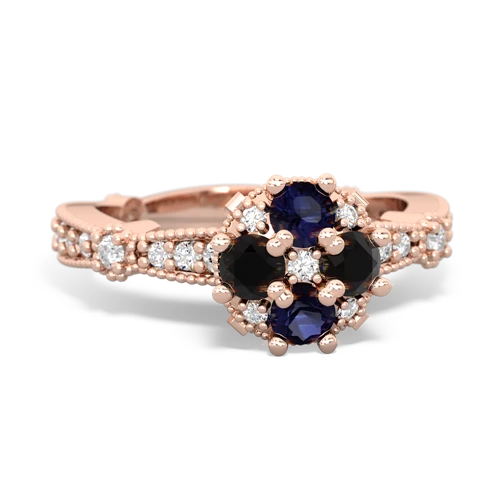 sapphire-onyx art deco engagement ring