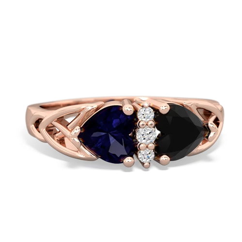 sapphire-onyx celtic ring