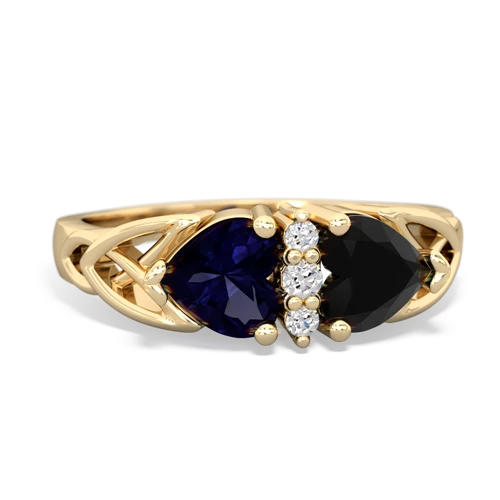 sapphire-onyx celtic ring