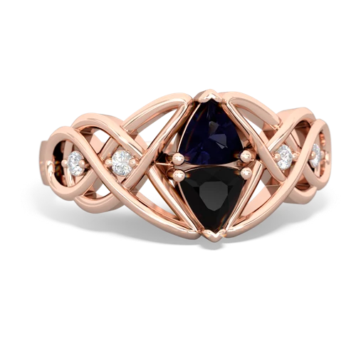 sapphire-onyx celtic knot ring