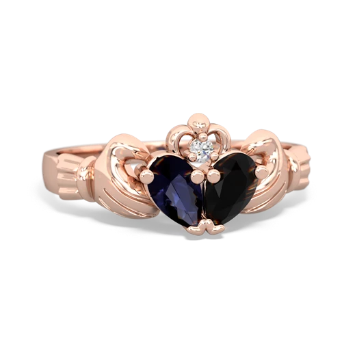 sapphire-onyx claddagh ring