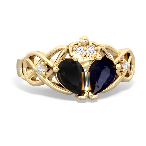 sapphire-onyx claddagh ring