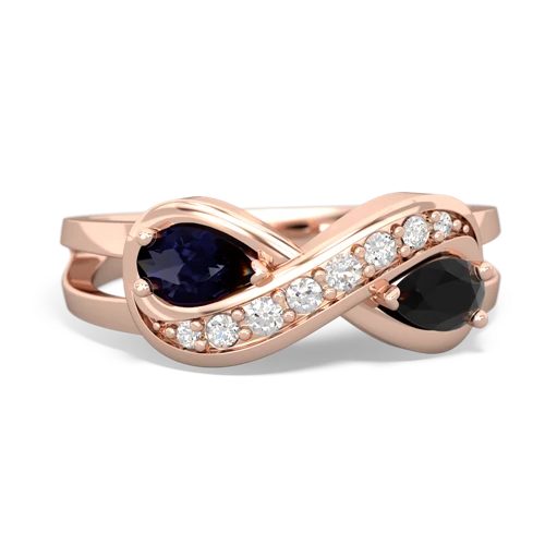 sapphire-onyx diamond infinity ring