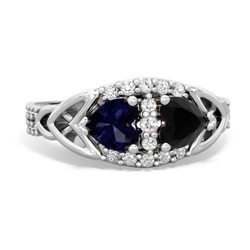 sapphire-onyx keepsake engagement ring