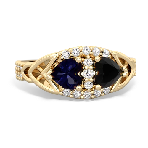 sapphire-onyx keepsake engagement ring