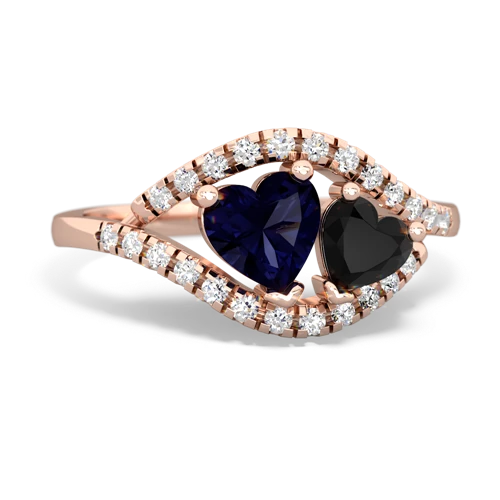 sapphire-onyx mother child ring