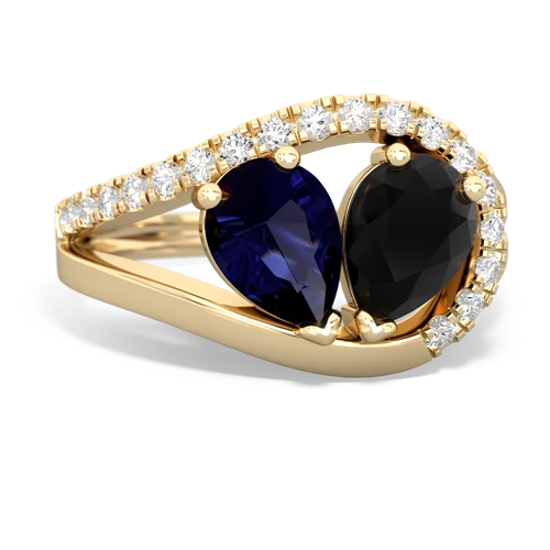 sapphire-onyx pave heart ring
