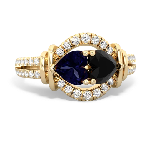 sapphire-onyx pave keepsake ring