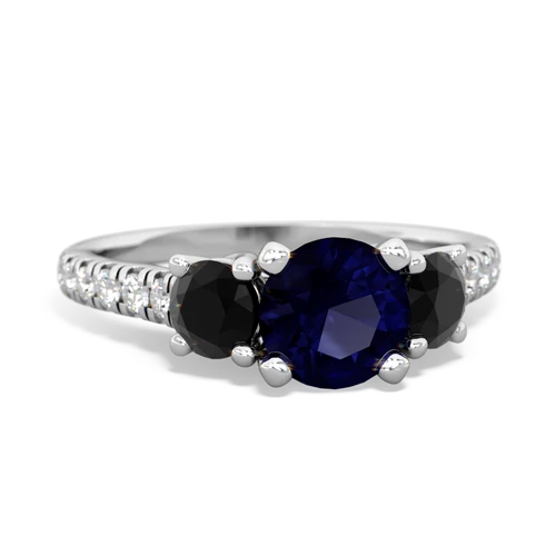 Sapphire Genuine Sapphire with Genuine Black Onyx and Genuine Opal Pave Trellis ring Ring