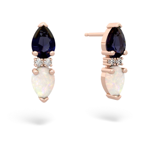 sapphire-opal bowtie earrings