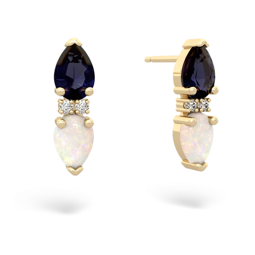 sapphire-opal bowtie earrings