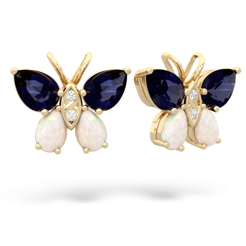 sapphire-opal butterfly earrings