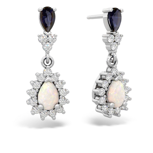 sapphire-opal dangle earrings