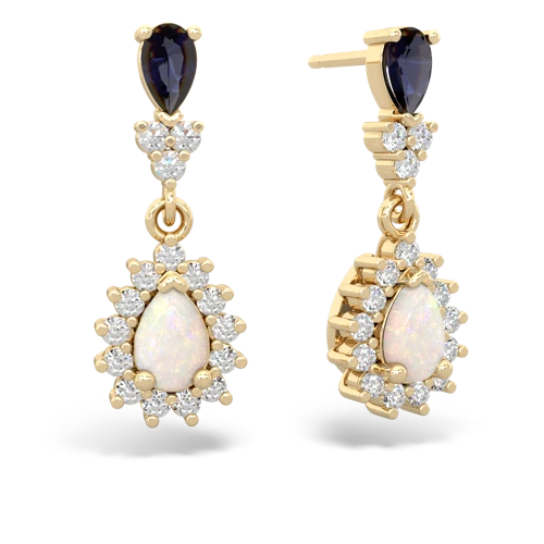 sapphire-opal dangle earrings