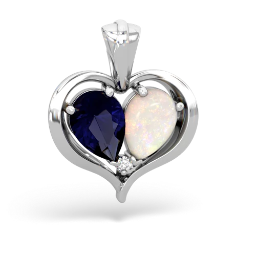 Sapphire Genuine Sapphire with Genuine Opal Two Become One pendant Pendant