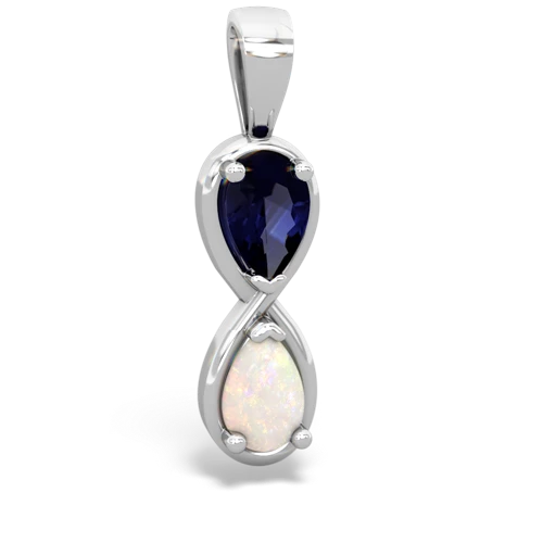 Sapphire Genuine Sapphire with Genuine Opal Infinity pendant Pendant
