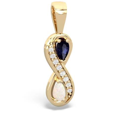 sapphire-opal keepsake infinity pendant