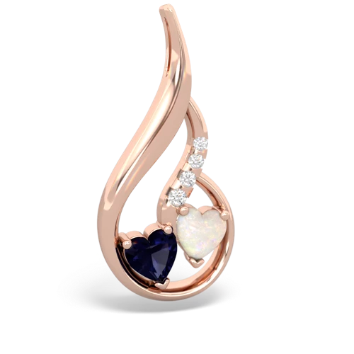 sapphire-opal keepsake swirl pendant