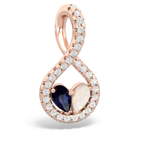 sapphire-opal pave twist pendant