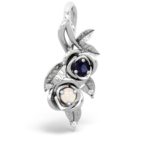 Sapphire Genuine Sapphire with Genuine Opal Rose Vine pendant Pendant