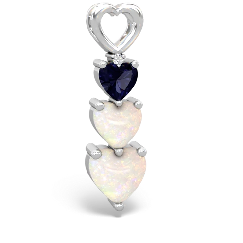 Sapphire Genuine Sapphire with Genuine Opal and  Past Present Future pendant Pendant