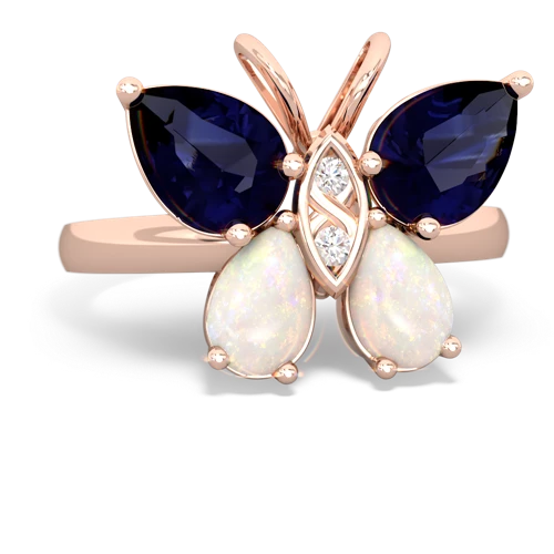 sapphire-opal butterfly ring