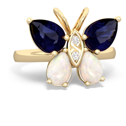 sapphire-opal butterfly ring