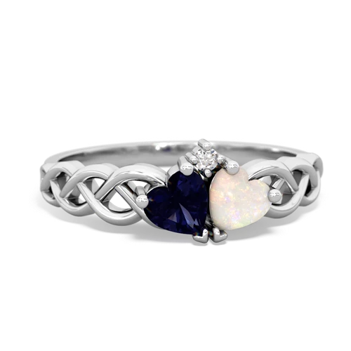 sapphire-opal celtic braid ring