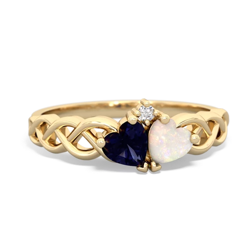 sapphire-opal celtic braid ring