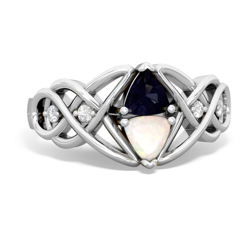 Sapphire Genuine Sapphire with Genuine Opal Keepsake Celtic Knot ring Ring