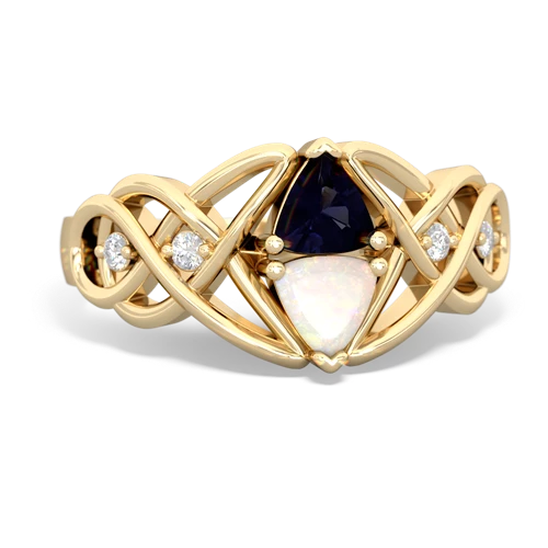 sapphire-opal celtic knot ring