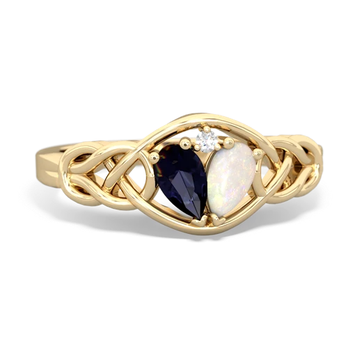 sapphire-opal celtic knot ring