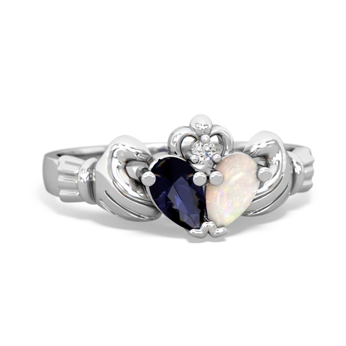 sapphire-opal claddagh ring