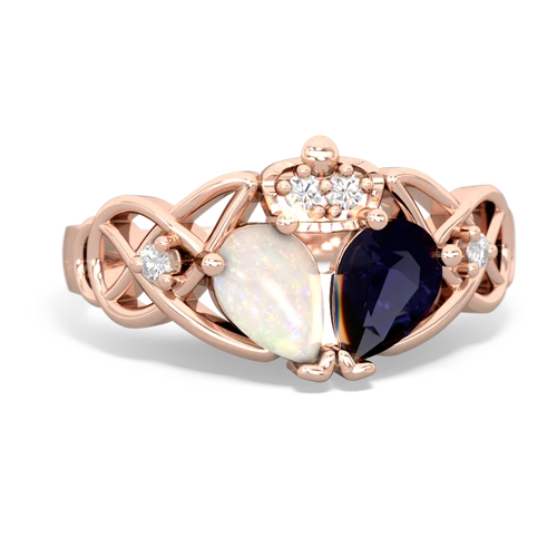 sapphire-opal claddagh ring