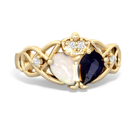 sapphire-opal claddagh ring
