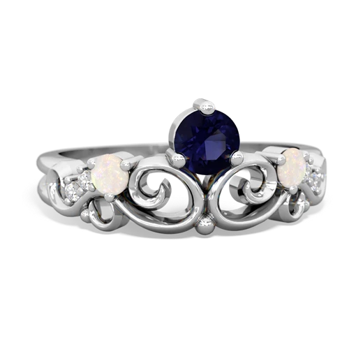 Sapphire Genuine Sapphire with Genuine Opal and  Crown Keepsake ring Ring
