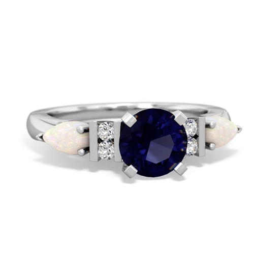 Sapphire Genuine Sapphire with Genuine Opal and  Engagement ring Ring