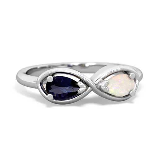 Sapphire Genuine Sapphire with Genuine Opal Infinity ring Ring