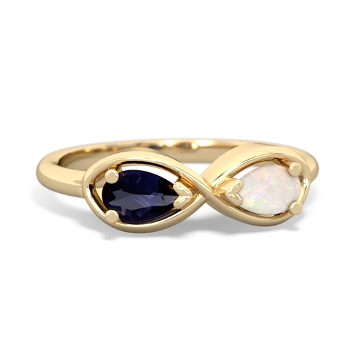 sapphire-opal infinity ring