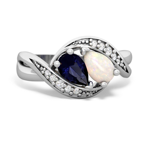 sapphire-opal keepsake curls ring