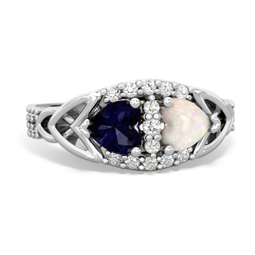 sapphire-opal keepsake engagement ring